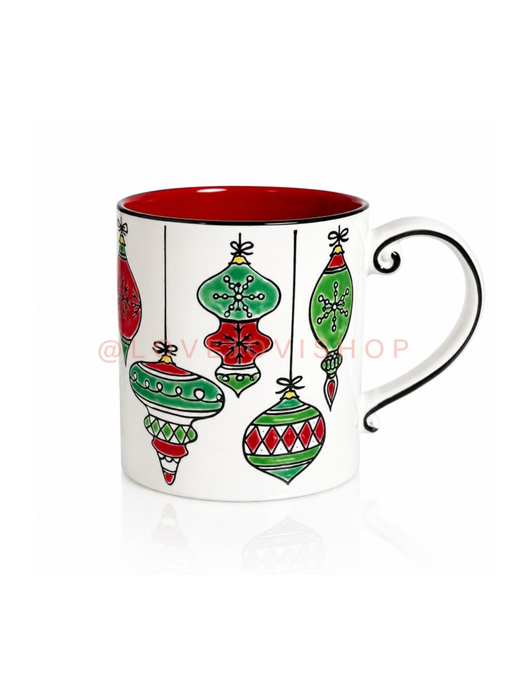 Holiday | Collectible! Festive Embossed Ornaments Large Ceramic Mug | Spectrum